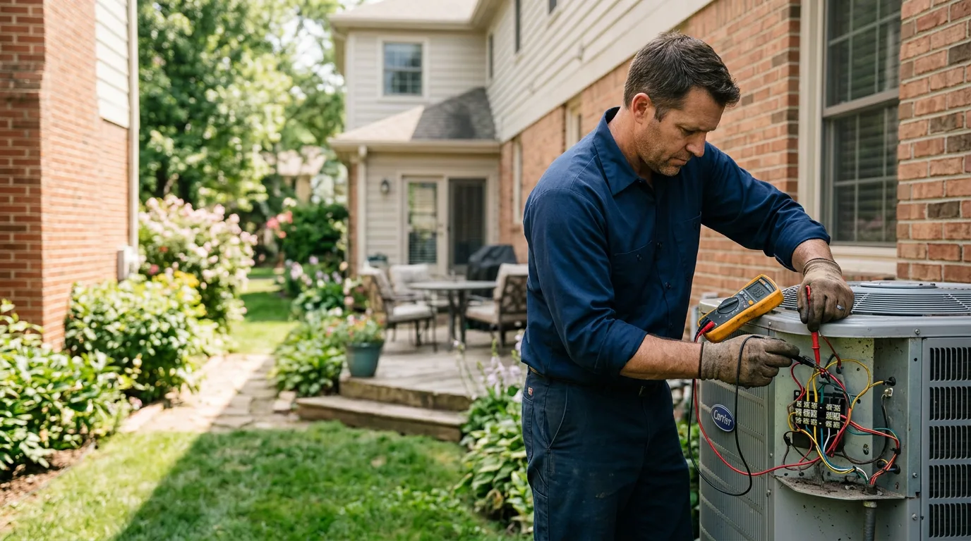 HVAC technician working near Ridgeville, IN